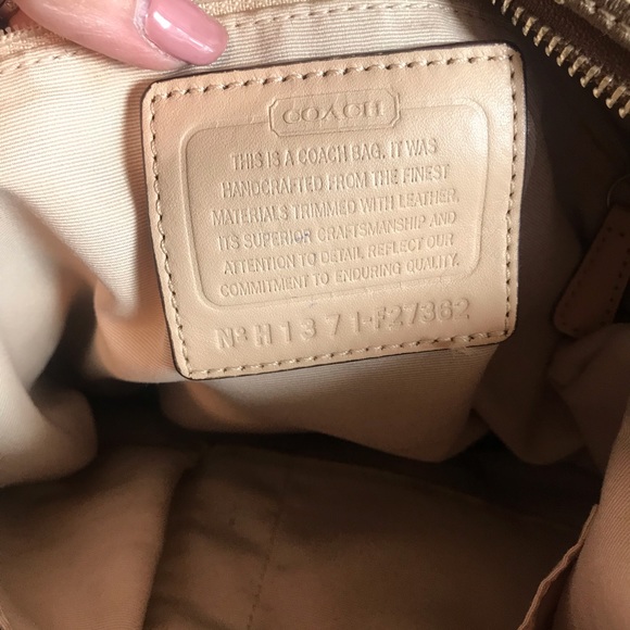 EUC Coach Signature Python Stripe Tote Purse Bag - Picture 7 of 8